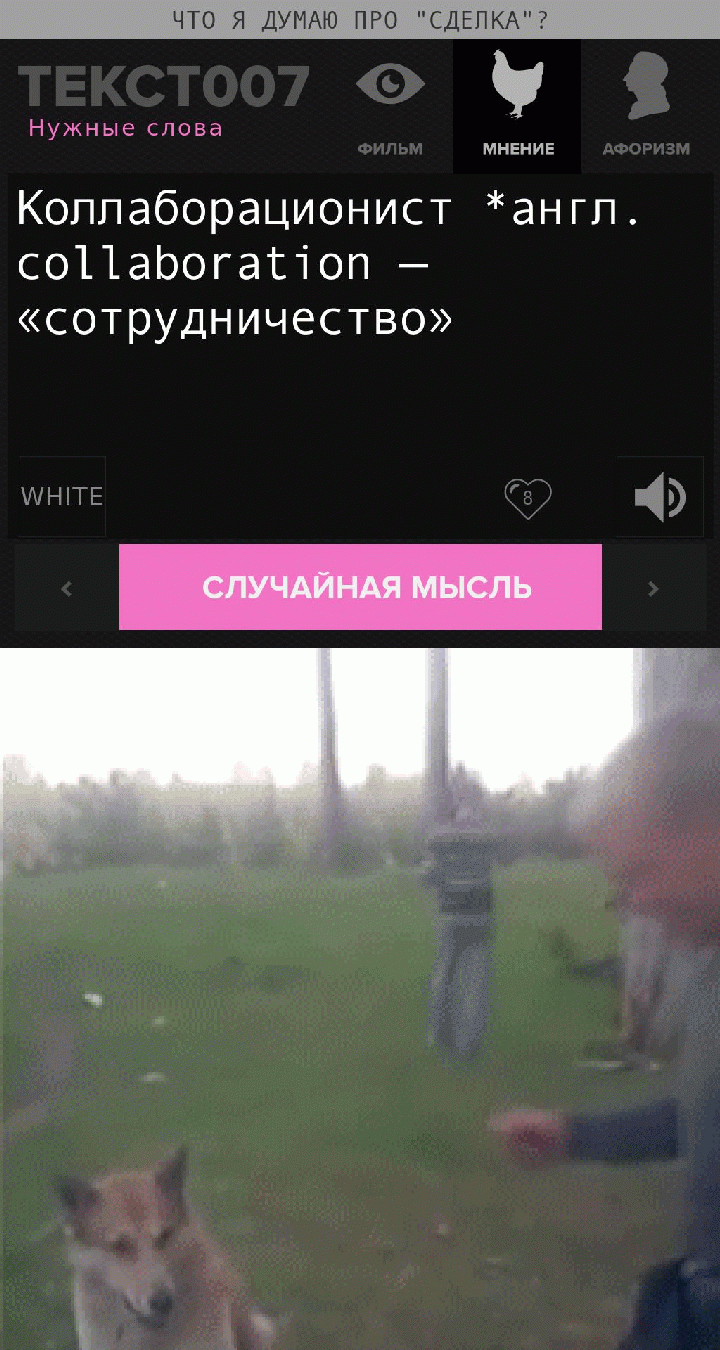 Коллаборационист *англ. collaboration — «сотрудничество»